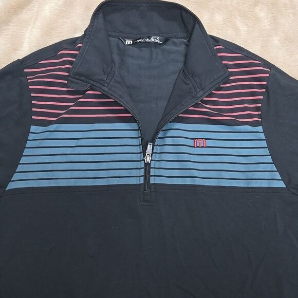 TRAVIS MATHEW PITTSBURGH PENGUINS BLACK LONG-SLEEVE THREE-QUARTER ZIP PULLOVER - Picture 2 of 12